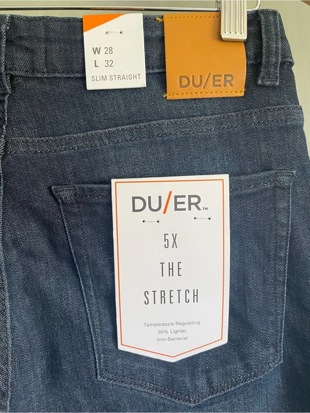 NWT DU/ER Women’s Performance Denim Slim Straight Nostalgia Tone Size W28 L32 - Picture 3 of 15